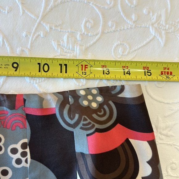 Boden Abstract Floral Silk Mini Skirt with Pleats in Pink/Gray/Brown Size 8‎ - Picture 4 of 9